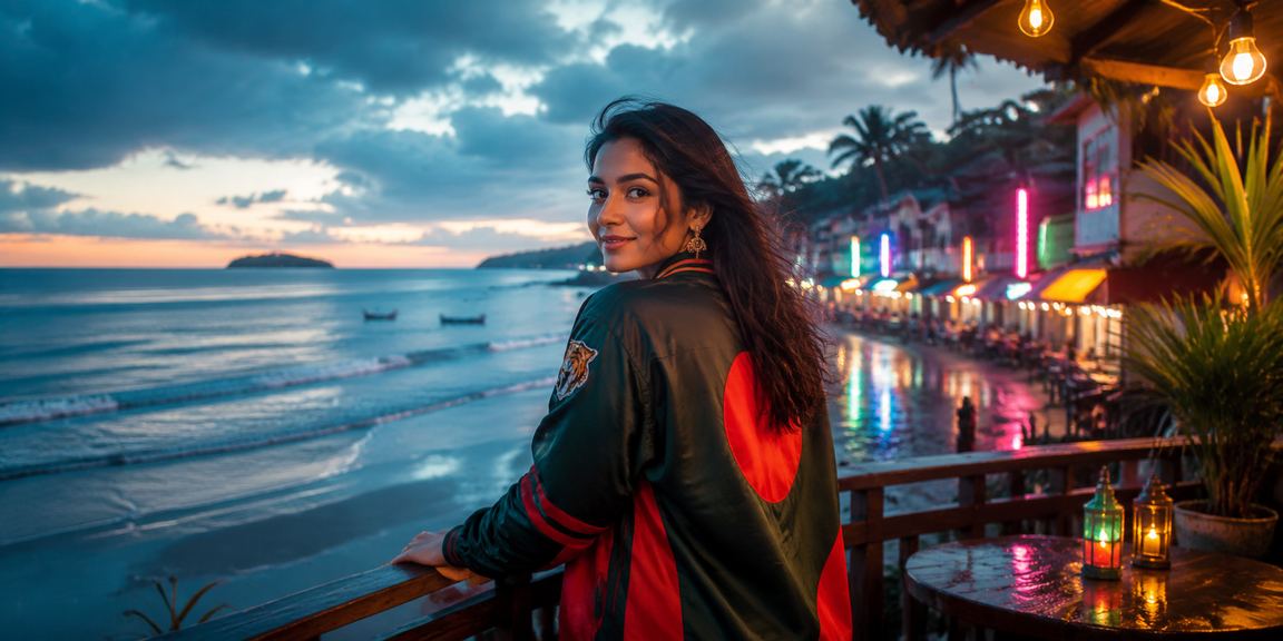 সেন্ট মার্টিনে সমুদ্র সৈকতে ক্রিকেট বেটিং উপভোগ করছেন একজন খেলোয়াড়